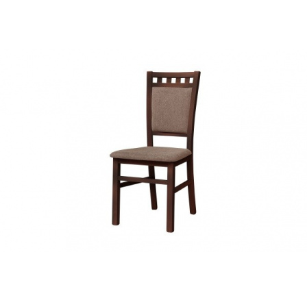DENIS new (LOTOS) -Jídelní židle - dřevo bukové moření dub tmavý (ořech tmavý) / látka Hnědá BS03, kolekce "FN" (K150)