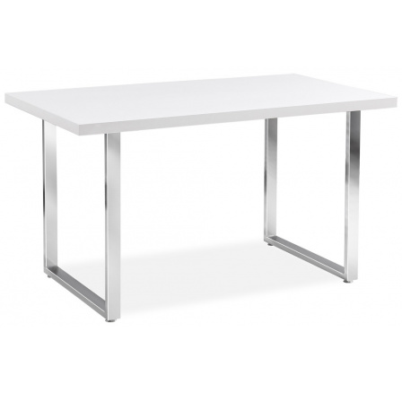 RING -  jídelní stůl (RINGH) bílá lesk/nohy chrom - kolekce  (S) (K150-Z)