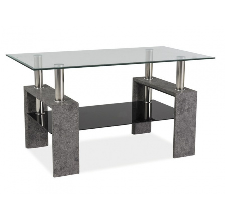 LISA III konferenční stolek šedý kámen/sklo 110x60x60 (LISA3TCSZK) (S) (K150-Z)