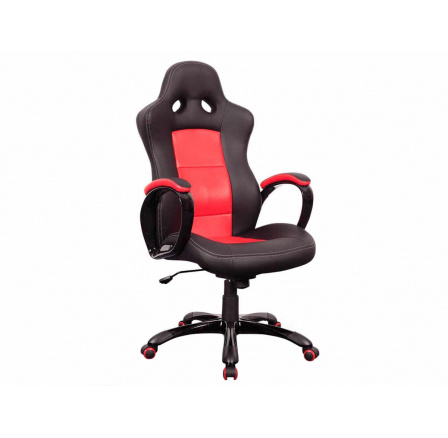 Q-029 - kancelářská židle - koženka červená/černá (S) (K150-Z)