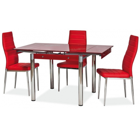 GD-082 jídelní stůl červená  kov/tvrzené sklo červená (S) (K150-Z)