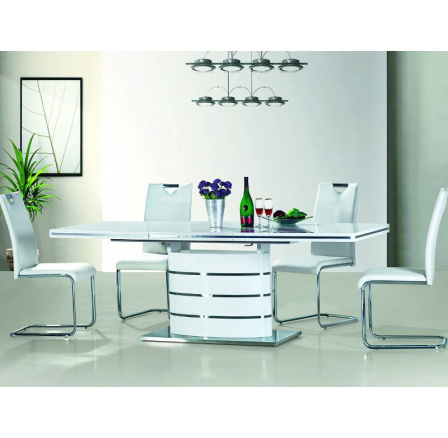FANO jídelní stůl bílá vysoký lesk 160(220)x77x90 FANOB(S) (K150-Z)