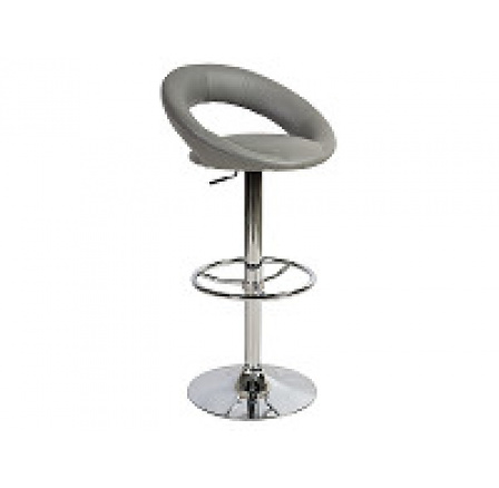 C-300-židle barová  eco šedá/chrom (KROC300S) (S) (K150-E)