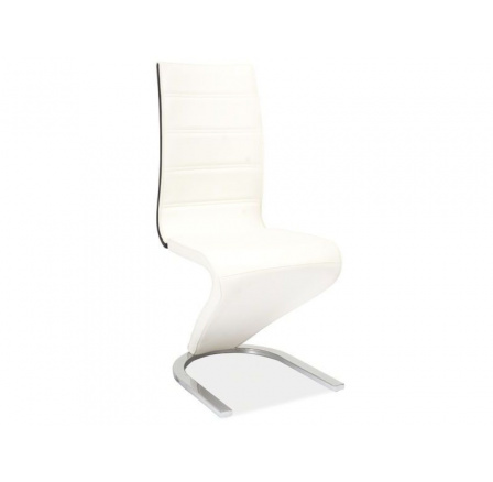 H134-  jídelní židle eco černá/ záda eco bílá/chrom ( H134CZ ) (S) (K150-Z)