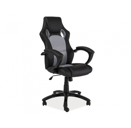 Q-107 - kancelářská židle ECO kůže/látka s membránou černá/šedá (OBRQ107SZ) (S) (K150-Z)