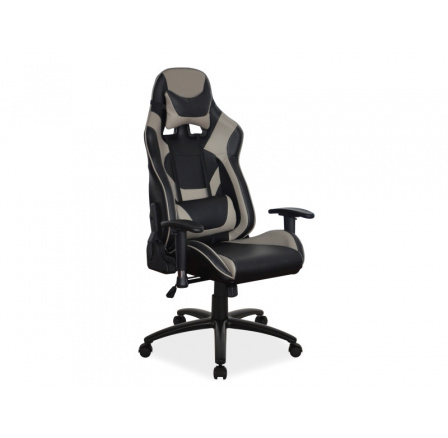 SUPRA - kancelářská židle s regulovatelnými područemi ECO kůže černá/šedá (OBRSUPRACSZ) (S) (K150-Z)