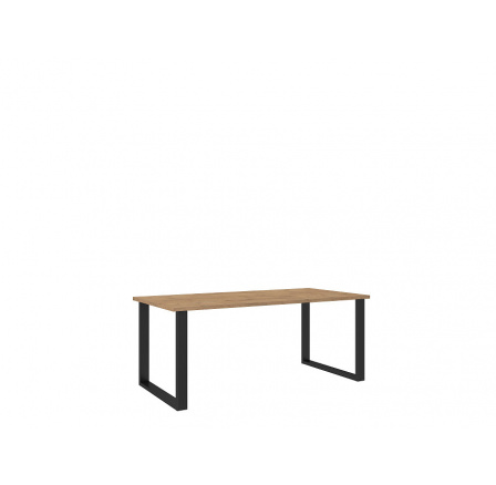 LOFT - Jídelní stůl š. 185 x 75 x 90, lamino Dub lancelot/ černý kov "LP" (K150-Z)