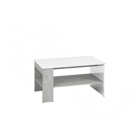 LAMIA 10 - konferenční stolek, lamino, beton/bílá lesk/bílá lesk MDF (ML) (LUMENS10=1BALÍK) (K150)NOVINKA