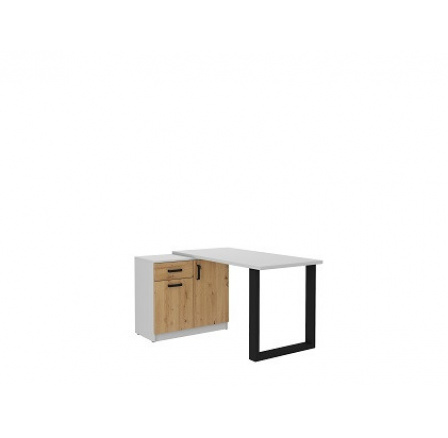 MAXIMUS 130 - psací stůl s komodou 2D1S, světle šedá/dub artisan (130  MALTA AR/LG/LG BIURKO I KOMODA) (4 balíky) "LP" (K150)