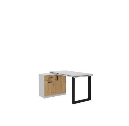 MAXIMUS 140 - psací stůl s komodou 2D1S vyšší, světle šedá/dub artisan (140  MALTA AR/LG/LG BIURKO I KOMODA) (4 balíky) "LP" (K150)