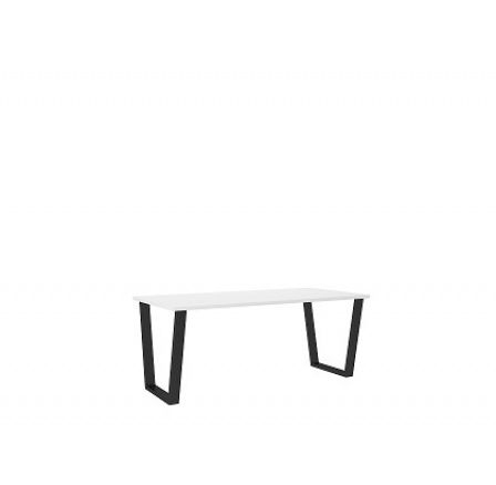 CELINE NEW - Jídelní stůl š. 185 x 75 x 90, lamino Bílá/ černý kov (CEZAR=2BALÍKY) "LP" (Z)