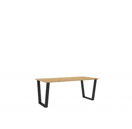 CELINE NEW - Jídelní stůl š. 185 x 75 x 90, lamino Dub Artisan/ černý kov (CEZAR=2BALÍKY) "LP" (Z)