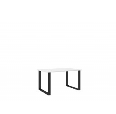 LOFT - Jídelní stůl š. 138 x 75 x 90, lamino Bílá/ černý kov (IMERIAL= 2 balíky) "LP" (K150)