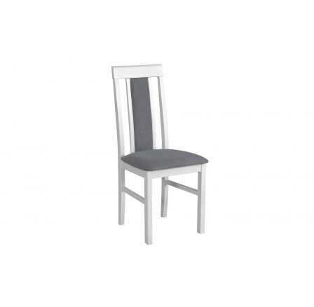 NIEL2 - jídelní židle (NILO 2)- bílá dřevo/látka 1X šedá- kolekce "DRE" (Z)