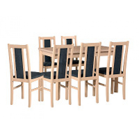 Jídelní set MILÉNIUM 1, stůl + 6 židlí, dub sonoma