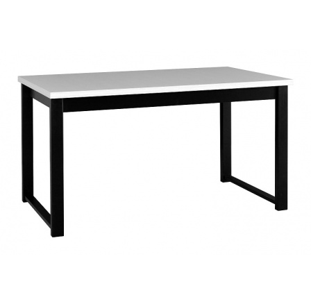 ALBATROS 3 (ALBA 3) jídelní stůl rozkládací - lamino bílá gravír deska/ nohy černá - kolekce "DRE" (K-150)