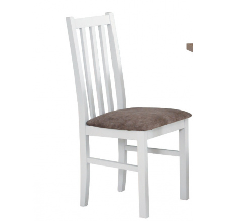 BOSANOVA 10 (BOSS 10)- jídelní židle Bílá/ látka béžová č.18a - kolekce "DRE" (K150-Z)