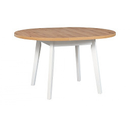 OSTENA 3L (OSLO 3L) jídelní stůl kulatý rozkládací  - lamino Dub Artisan/noha bílá dřevo - kolekce "DRE" (K150-Z)