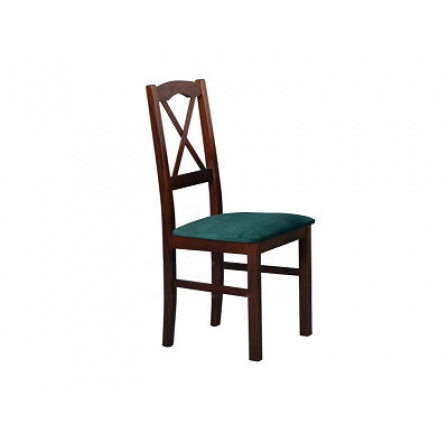 NIEL 11 (NILO 11) -jídelní židle dřevo ořech/ látka tmavě zelená č. 23X - kolekce "DRE" (K150-Z)