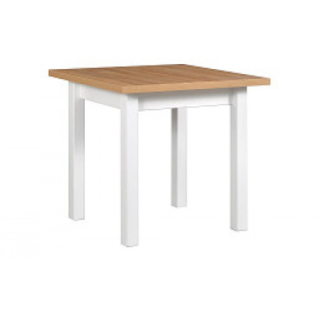 MAXMILIÁN 8 - jídelní stůl rozkládací (MAX 8)  lamino Dub granson / noha bílá dřevo - kolekce "DRE" (K150-Z)