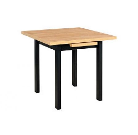 MAXMILIÁN 7- jídelní stůl rozkládací (MAX 7) lamino dub grandson/ nohy černá dřevo - kolekce "DRE" (K150-Z)