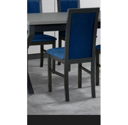 NIEL 6  (NILO 6 ) - jídelní židle - dřevo černá / látka tmavě modrá č.21- kolekce "DRE" (K150-Z)