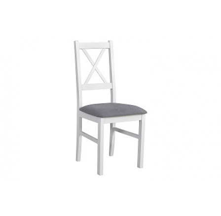 NIEL 10 - jídelní židle (NILO 10) - bílá /  látka světle šedá č.16X - kolekce "DRE" (K150-Z)