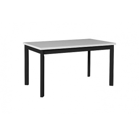MAXMILIÁN 5P (MAX 5P) - jídelní stůl rozkládací - lamino Bílá /nohy černá - kolekce "DRE" (K150)
