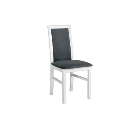 NIEL 6 - jídelní židle (NILO 6 ) - bílá / látka grafitová č. 26X - kolekce "DRE" (K150-Z)