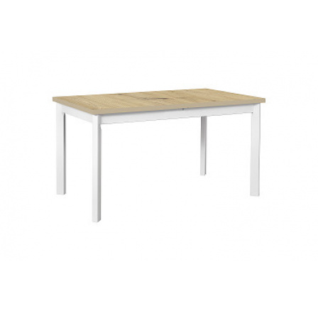 MADONA 1P (MODENA 1P)  jídelní stůl rozkládací lamino Dub artisan / noha bílá dřevo -kolekce "DRE" (K150-Z)