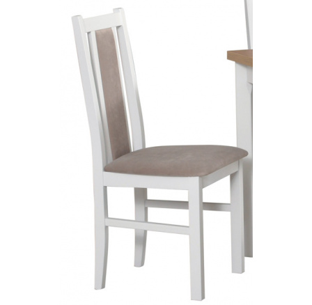 BOSANOVA 14 jídelní židle (BOSS 14) bílá/ látka béžová 25X (DM)- kolekce "DRE" (K150-Z)