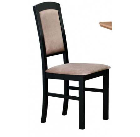 NIEL 7  (NILO 7 ) - jídelní židle - dřevo černá / látka hnědá č.19X - kolekce "DRE" (K150-Z)