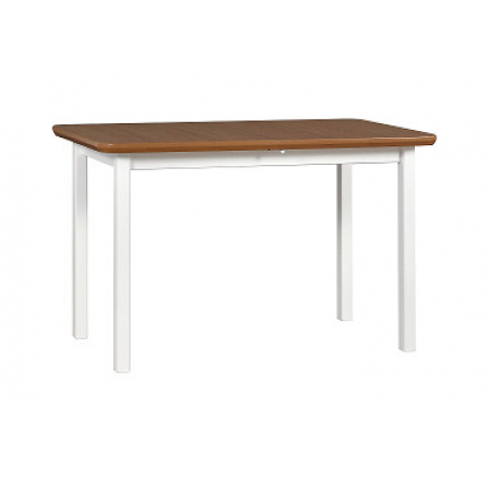 MAXMILIÁN 4 (MAX 4) - jídelní stůl rozkládací  - Dýha dubová přírodní/ nohy, podstava bílá - kolekce "DRE" (K150-E)