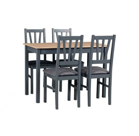 MILENIUM 7 - jídelní set stůl+4 židle (Max 2+Boss 5 ) lamino dub sonoma jen deska/grafitová rám, nohy/ židle grafitová/ látka grafitová 28B-Kronos 22 - kolekce "DRE" (DM) (K150)NOVINKA