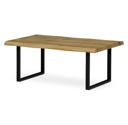 konferenční stůl, 110x70x45 cm, MDF deska, 3D dekor divoký dub, kov, černý lak
