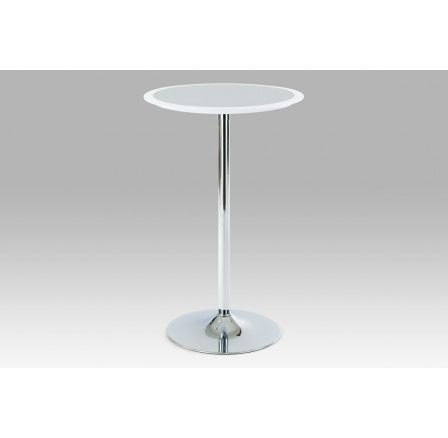 Barový stůl bílo-stříbrný plast, pr. 60 cm