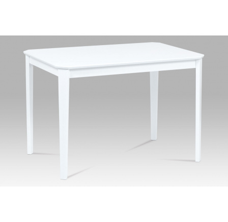 Jídelní stůl 110x75x75 cm, masiv kaučukovník. bílý matný lak