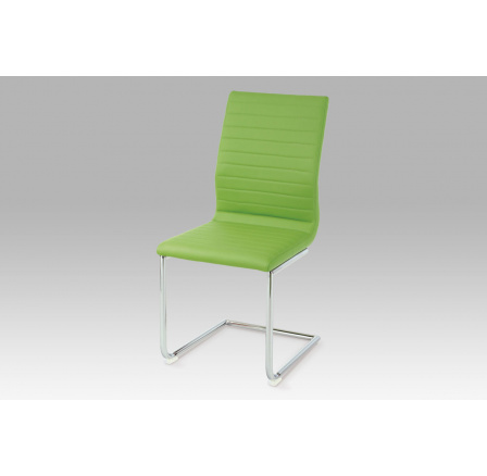 Jídelní židle chrom / koženka zelená