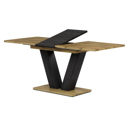 Jídelní stůl, 140-180x80x76 cm, MDF deska, 3D dekor divoký dub