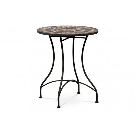 Zahradní stůl, keramickÁ mozaiky, kovová konstrukce, černý matný lak