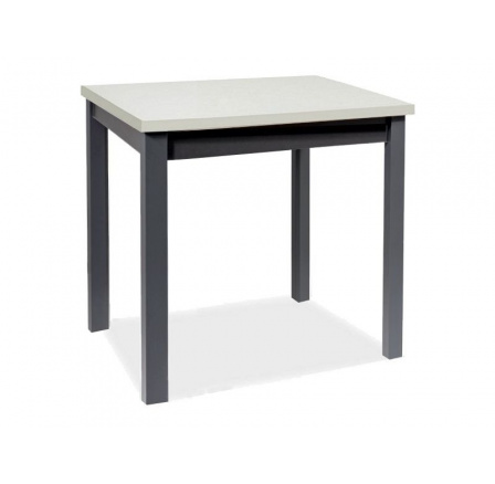 Jídelní stůl ADAM, bílý mat/černý, 90x65 cm