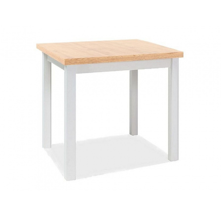 Jídelní stůl ADAM, dub artisan/bílý mat, 65x90 cm