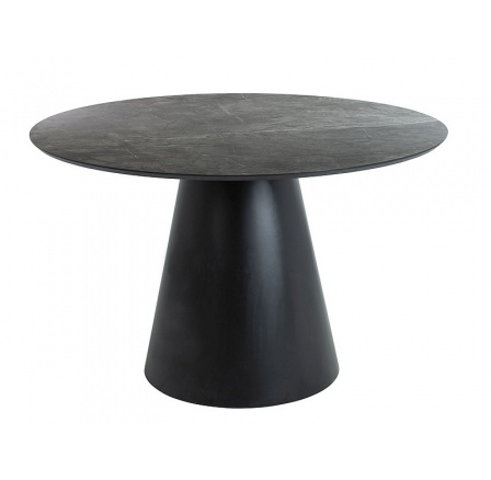 Jídelní stůl ANGEL, efekt šedého mramoru/černý mat