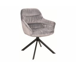 Jídelní židle otočná ASTORIA II VELVET, šedý Bluvel 14/černý mat