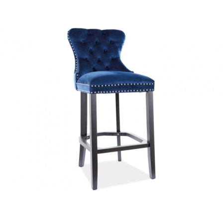 Barová židle AUGUST H-1 Velvet, černá/modrý Bluvel 86