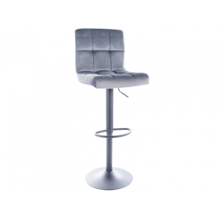 Barová židle C-105 Velvet, černý mat/šedý Bluvel 14