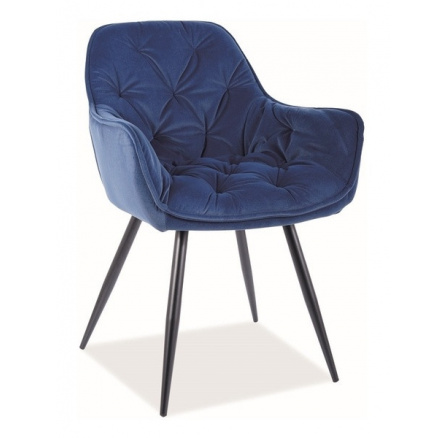 Jídelní židle CHERRY MATT modrý Velvet 79/černý mat