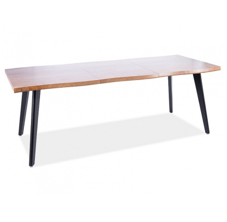 Jídelní stůl FRESNO, Dub Artisan/Černý mat, 150(210)x90 cm