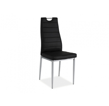Jídelní židle H-260, chrom/černá ekokůže