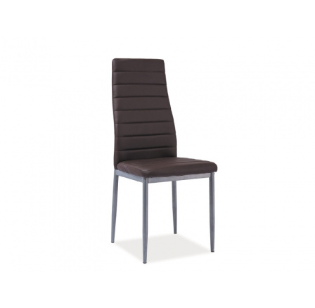 Jídelní židle H-261 BIS, Aluminium/hnědá ekokůže